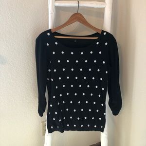 Express Polka Dot Sweater, 3/4 Sleeve
